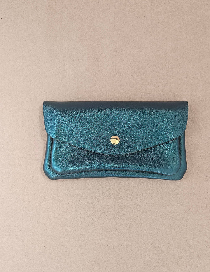 Kangaroo double pocket leather wallet Sky RM37