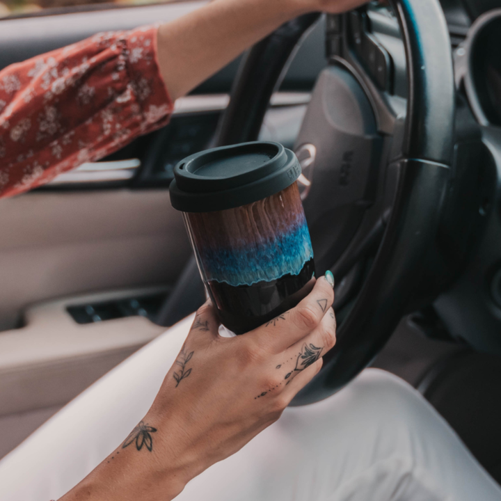 Monsoon Ceramic Mug – 12oz Reusable Cup with Lid NV87