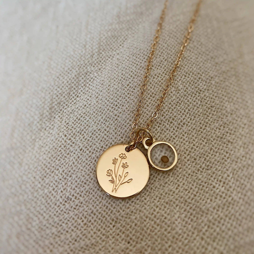 Wildflower Necklace with Mustard Seed MA24