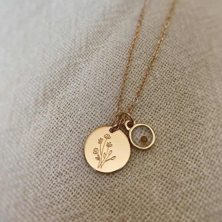 Wildflower Necklace with Mustard Seed MA24