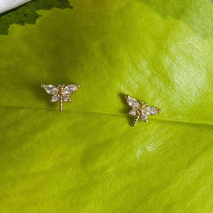 Sparkling Dragonfly Stud