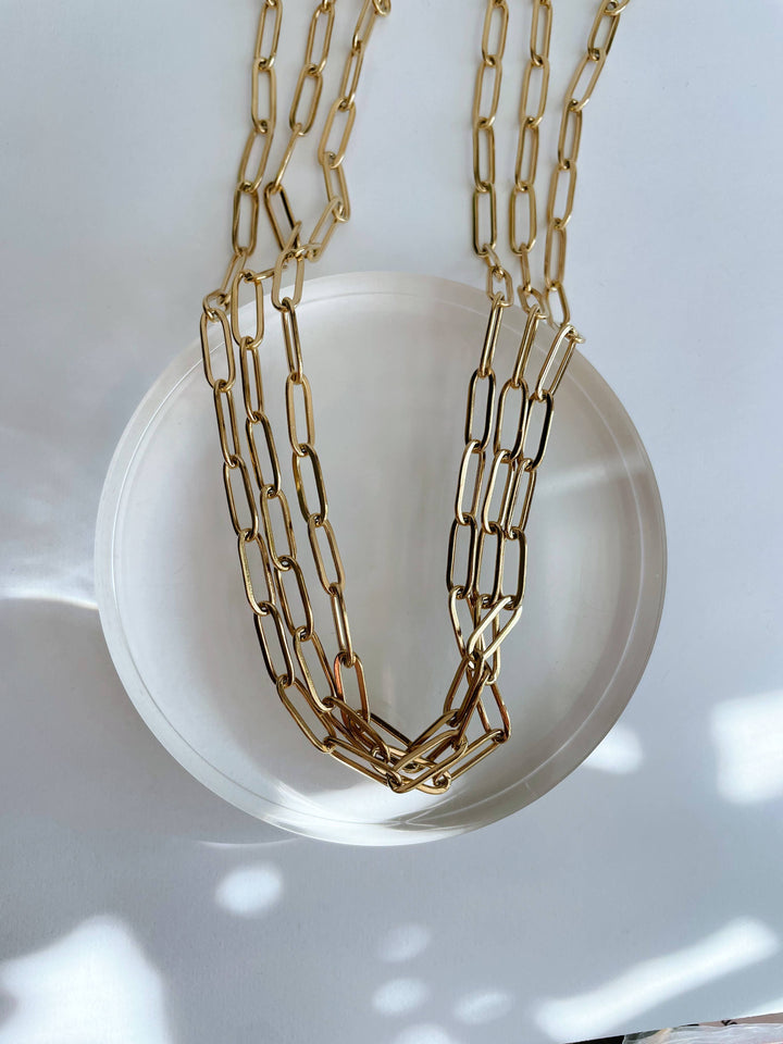 Paperclip Chunky Chain~ Gold Plated Stainless Steel GG01