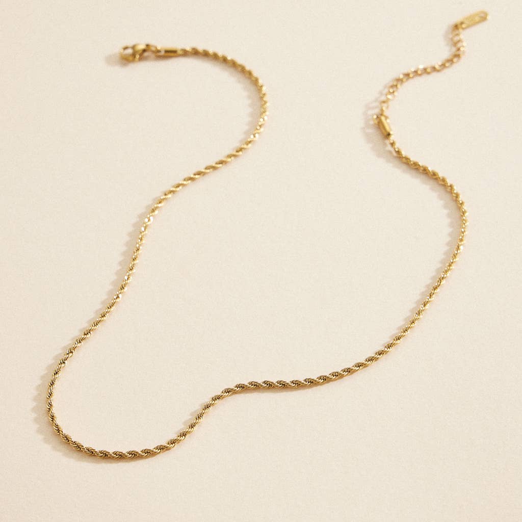 Gold-Dipped Twisted Chain | Stainless Steel Necklace FM923