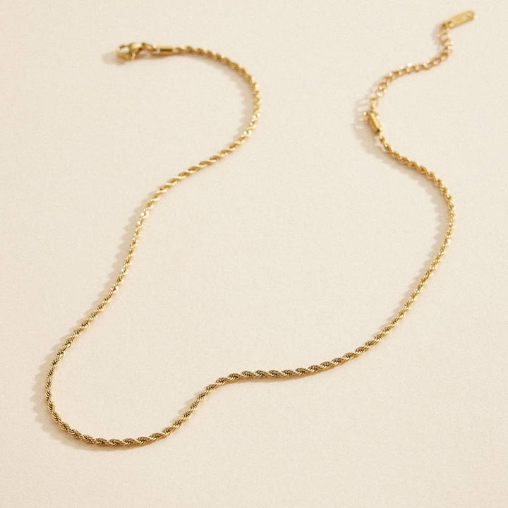 Gold-Dipped Twisted Chain | Stainless Steel Necklace FM923