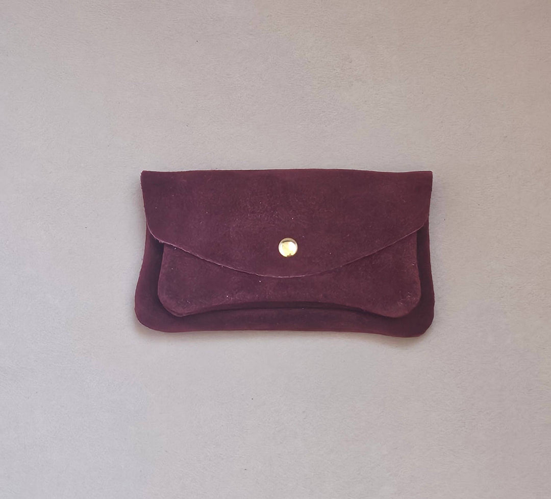Suede-effect leather pouch - kangaroo: Turf