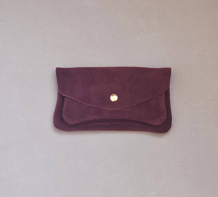 Suede-effect leather pouch - kangaroo: Turf