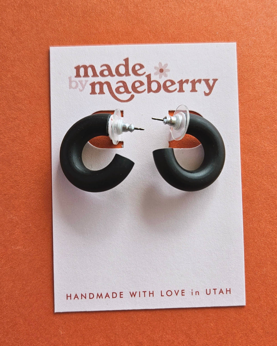Polymer Clay Chunky Mini Hoop by Made by Maeberry 1" Hoop
