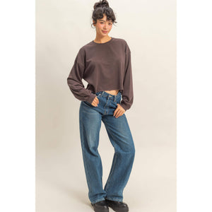 Cropped Crewneck Sweatshirt HYF11