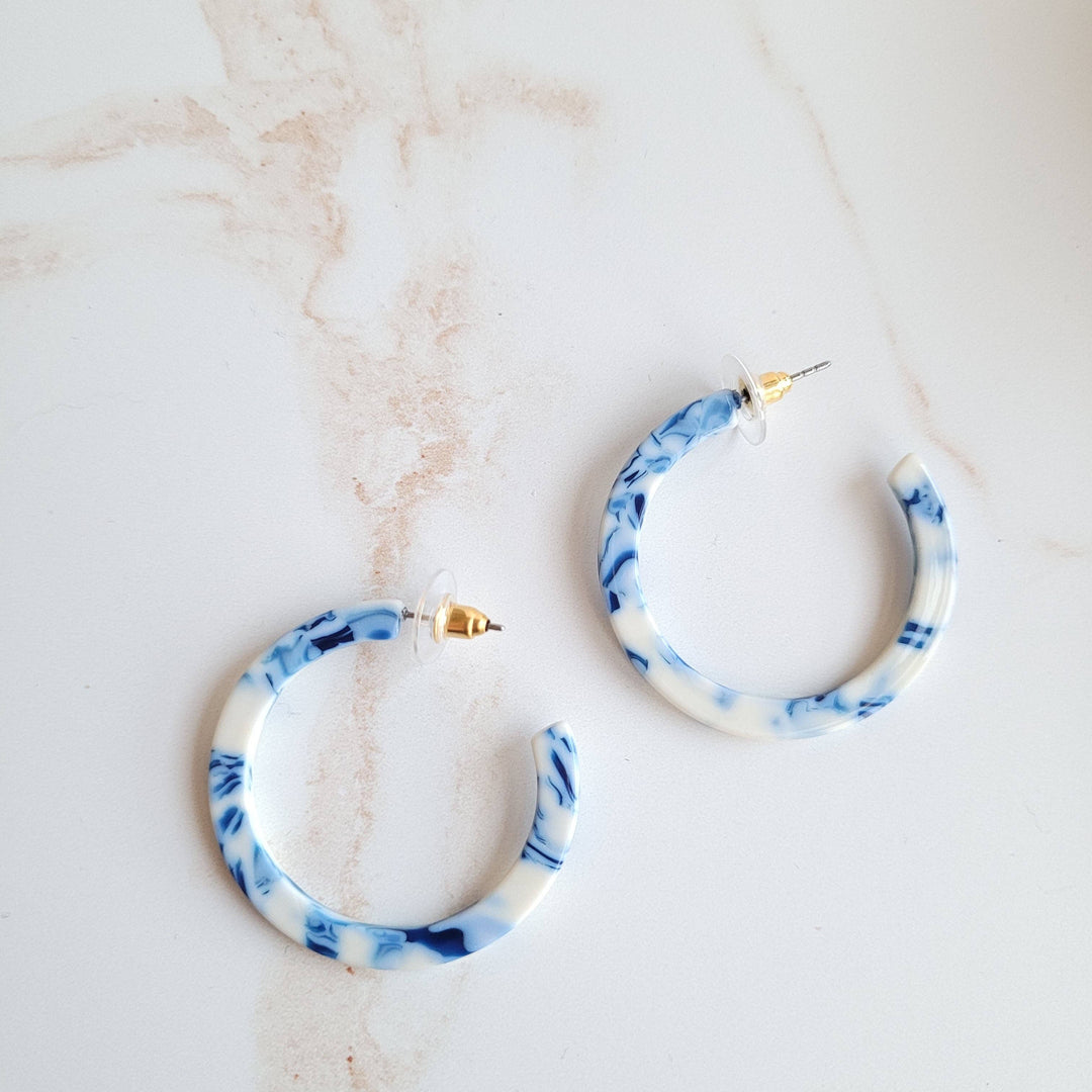 Camy Hoops - Greek Goddess Blue // Jewelry, Earrings, Gift SS521