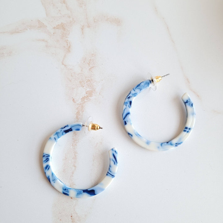 Camy Hoops - Greek Goddess Blue // Jewelry, Earrings, Gift SS521