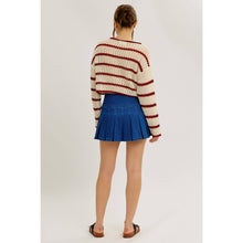 Load image into Gallery viewer, LAID BACK STAPLE STRIPE COTTON SWEATER WITH CONTRAST TRIM
