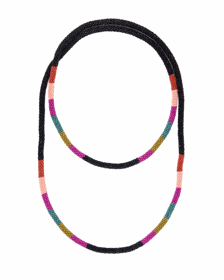 Allie Seed Bead Long Necklace Muted