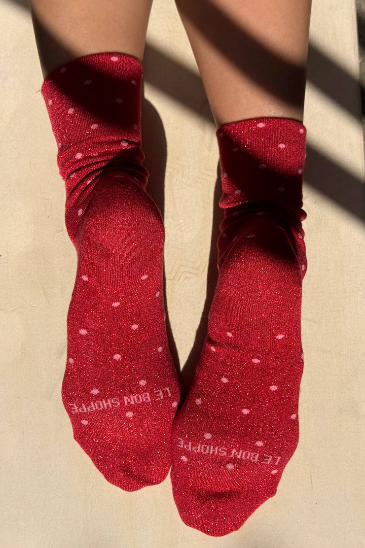 Lurex Patterned Sneaker Socks