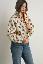 Load image into Gallery viewer, Floral Print Fluffy Fleece Jacket - BM811