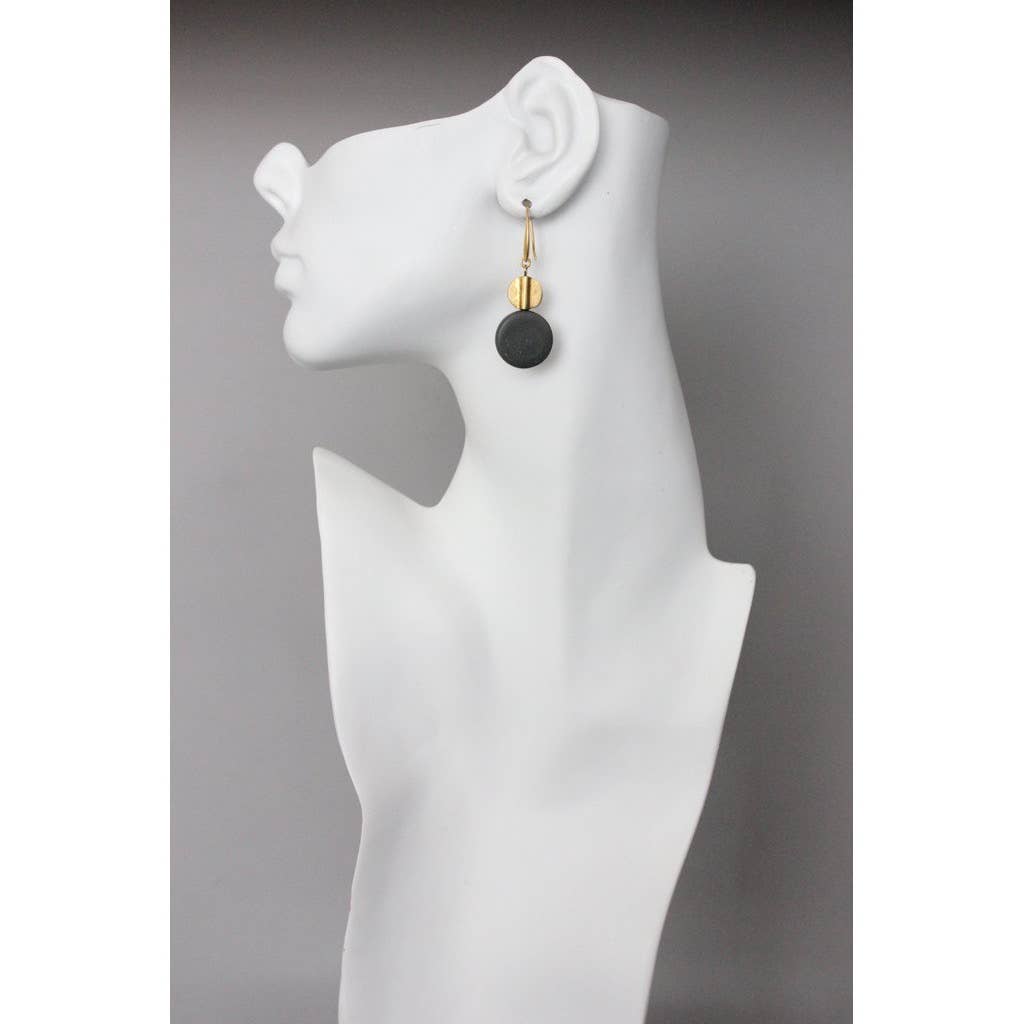 Jasper and brass earrings ATHE04