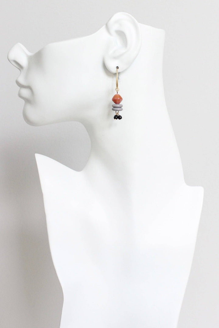 LEXE11 Vintage caramel glass cluster earrings