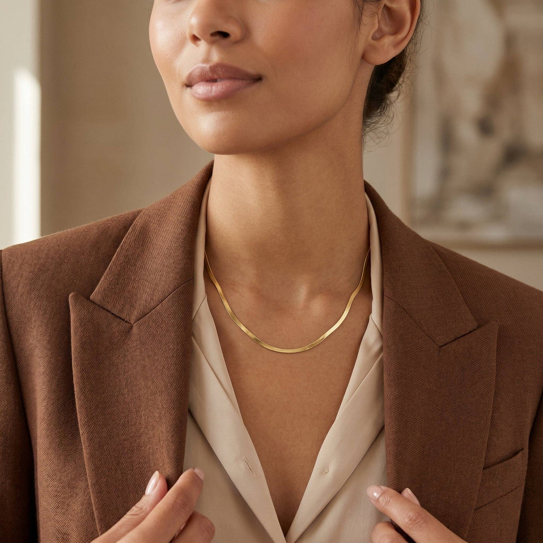Gold-Dipped Snake Chain | Stainless Steel Necklace FM782
