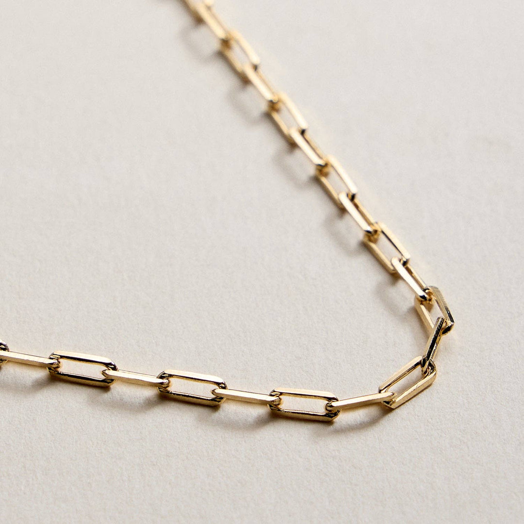 Gold Filled Paperclip Chain Necklace FM997