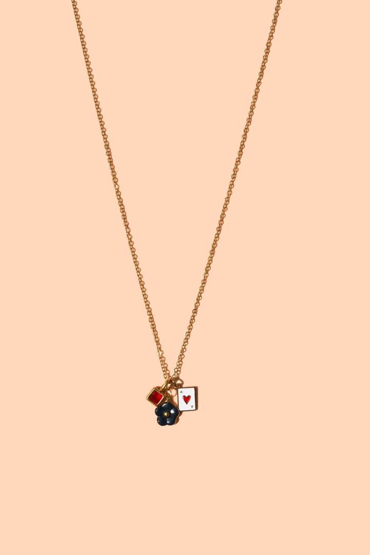 Lucky Poppy Necklace - 18K Gold Plated