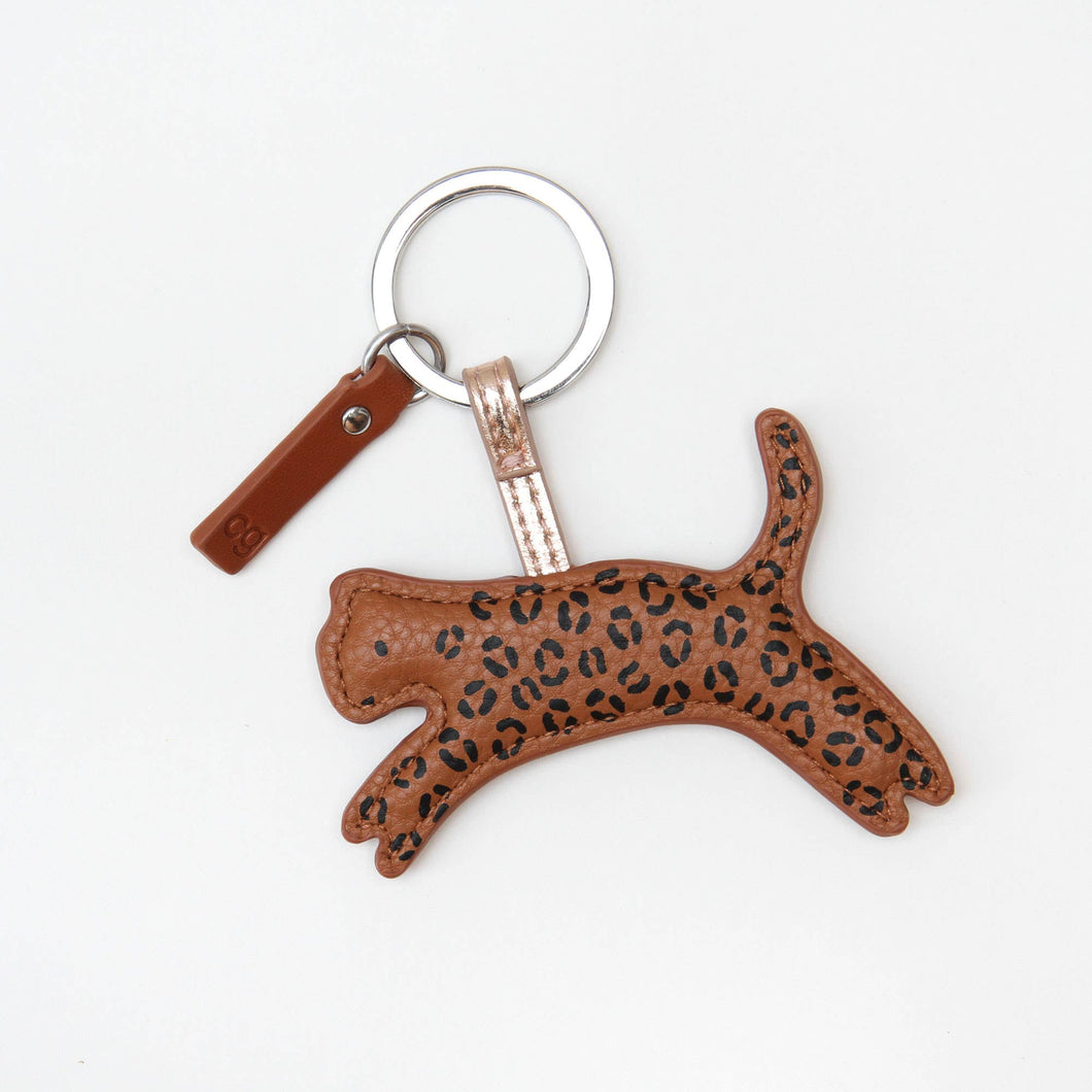 Leaping Leopard Novelty Keyring