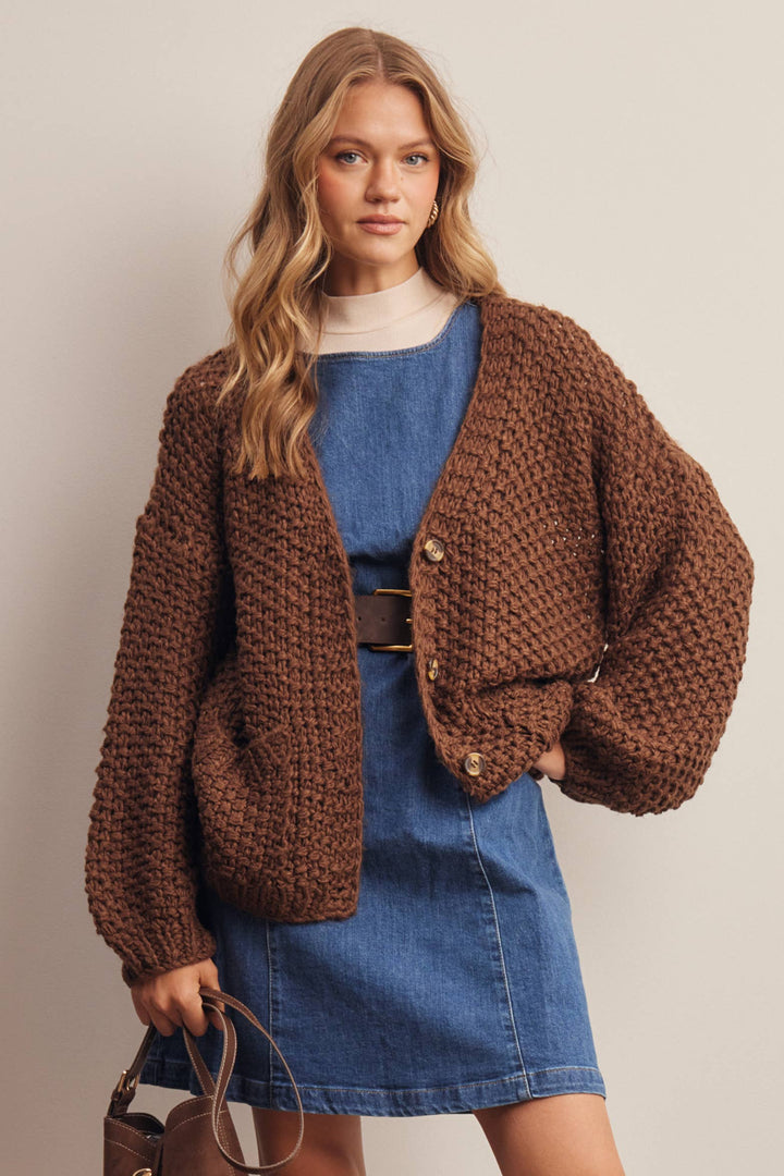 Handmade Chunky Knit Cardigan FSW61
