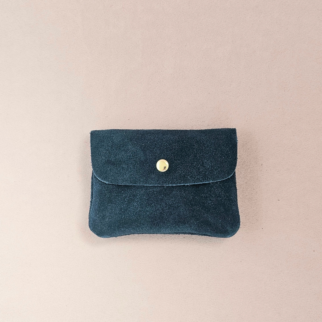 Kangood suede-effect leather coin purse: Amande daim