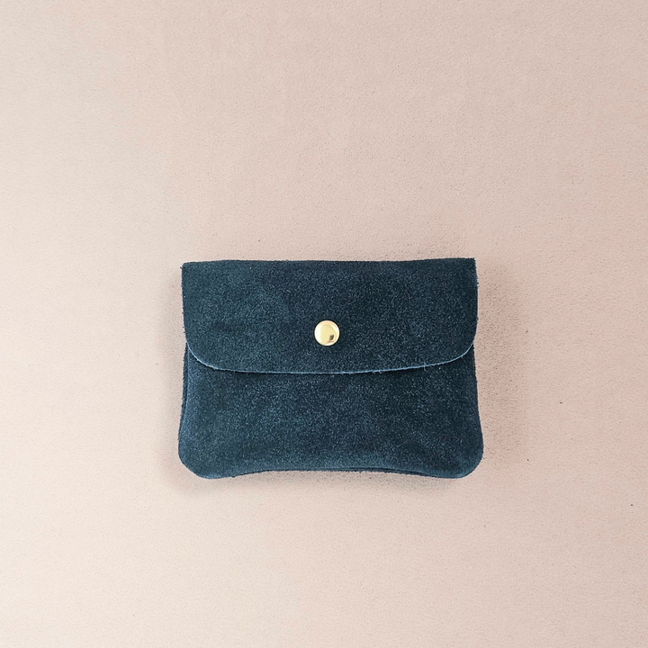 Kangood suede-effect leather coin purse: Amande daim