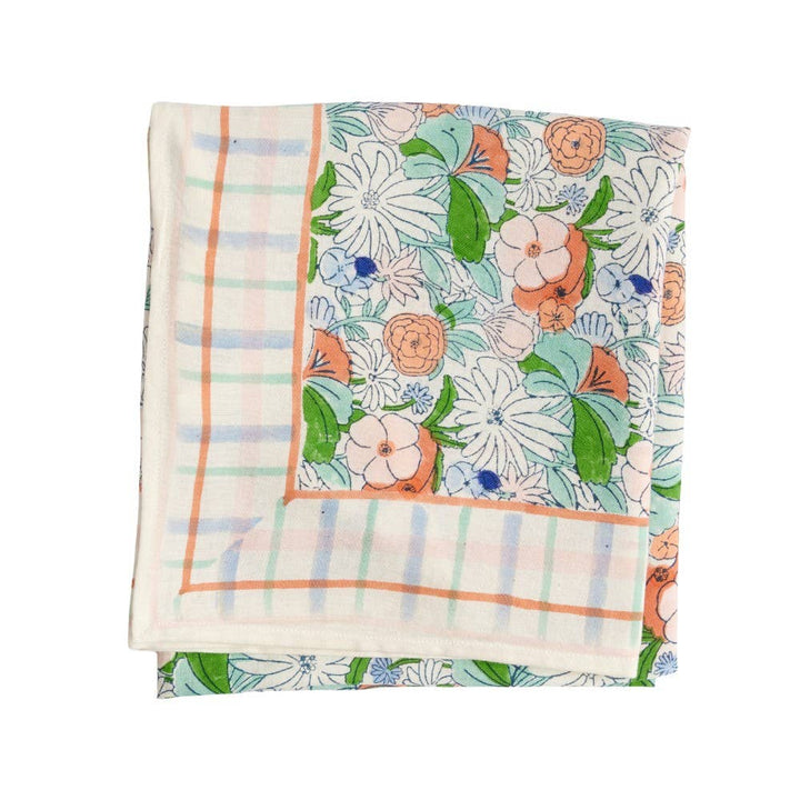 Magic Garden Green Indian Flower Print Scarf BH223