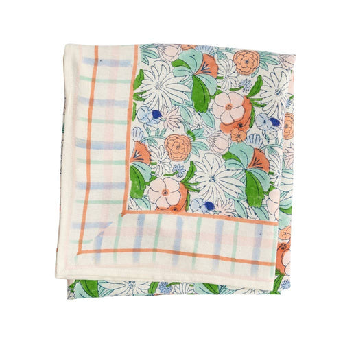 Magic Garden Green Indian Flower Print Scarf BH223
