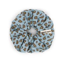 Load image into Gallery viewer, SCRUNCHIE MINI LEOPARD SKY BLUE