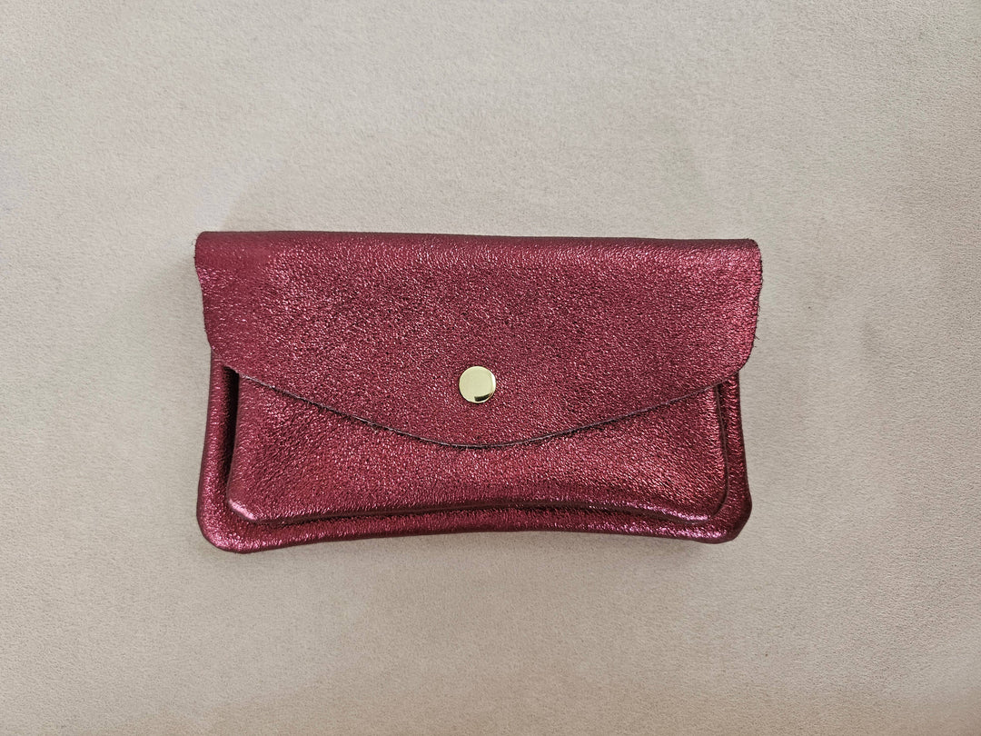 Kangaroo double pocket cowhide leather wallet: Navy RM22