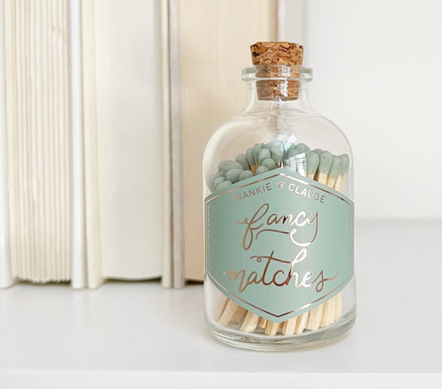 Sage Green Matches in a Glass Jar: Fall & Christmas Decor FC13