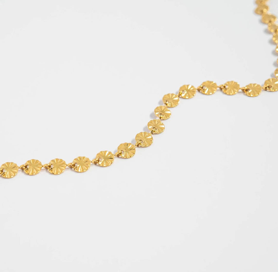 Gianna sunburst chain necklace | 18k gold plated BRN36