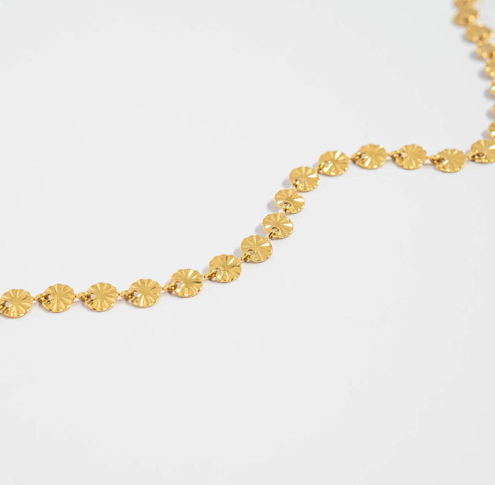 Gianna sunburst chain necklace | 18k gold plated BRN36