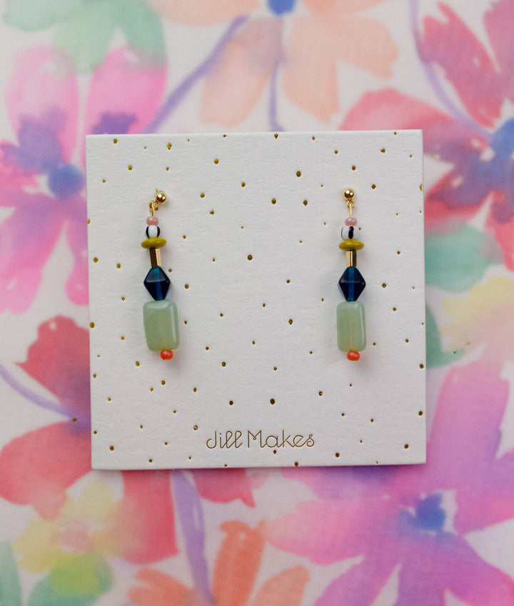 Multicolor beaded dangle earrings JM120