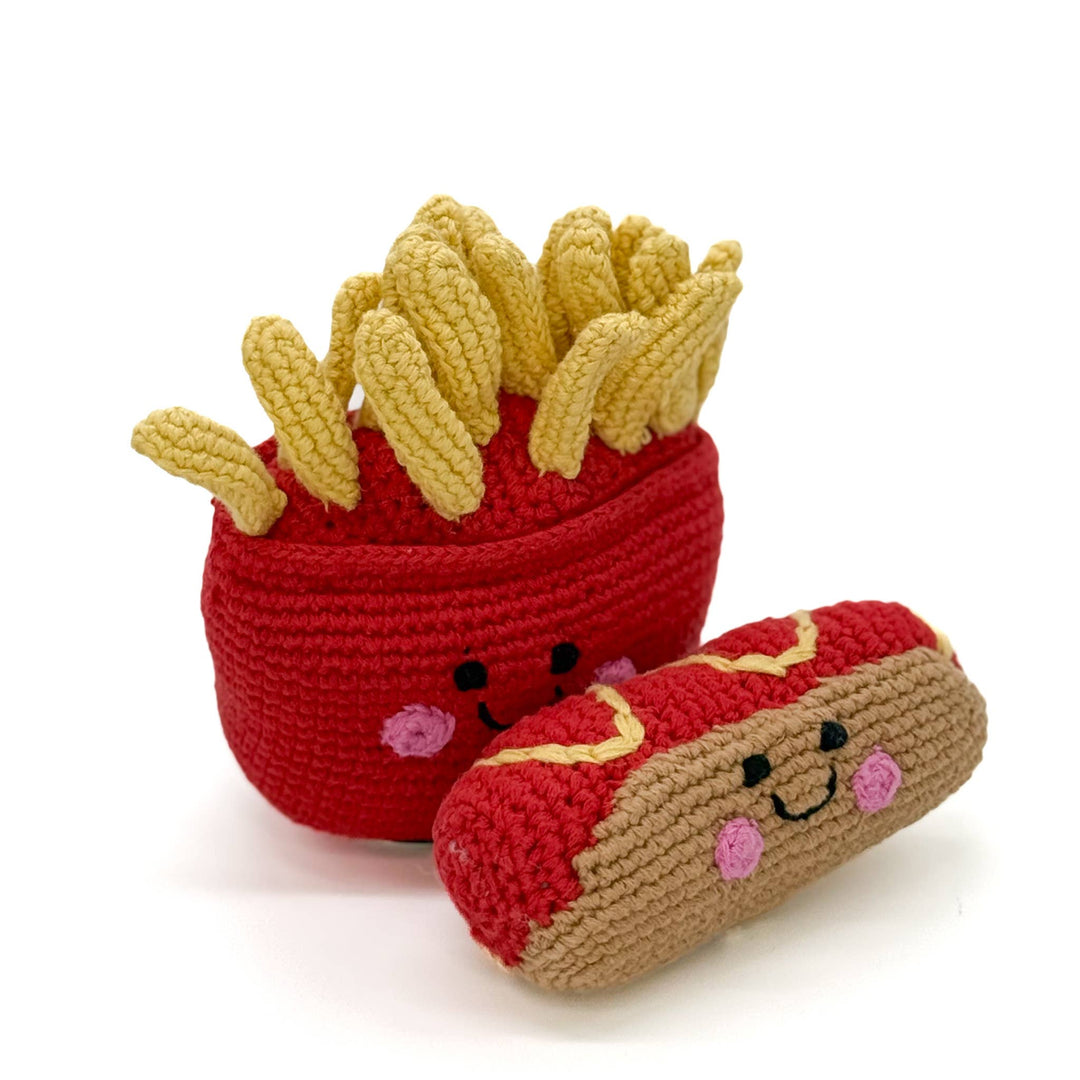 Handmade French Fries Baby Rattle –Organic Cotton Soft Toy