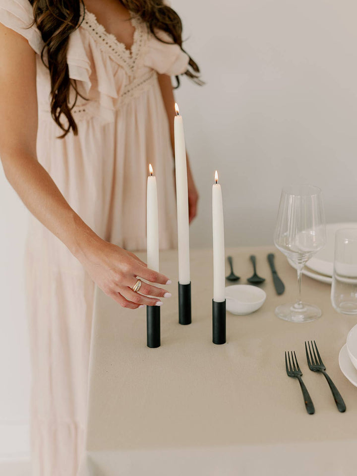 Natural White | Dipped Beeswax Taper Candles | All Natural