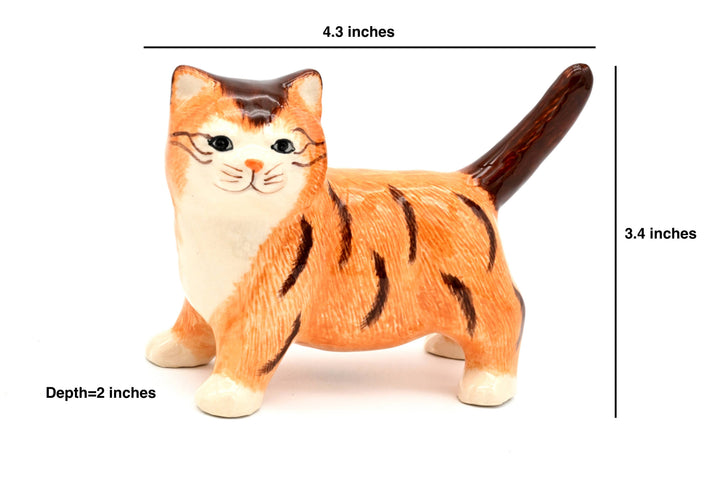 MiniL131 Decorative Miniature Ceramic Tiny L Orange Tabby cat