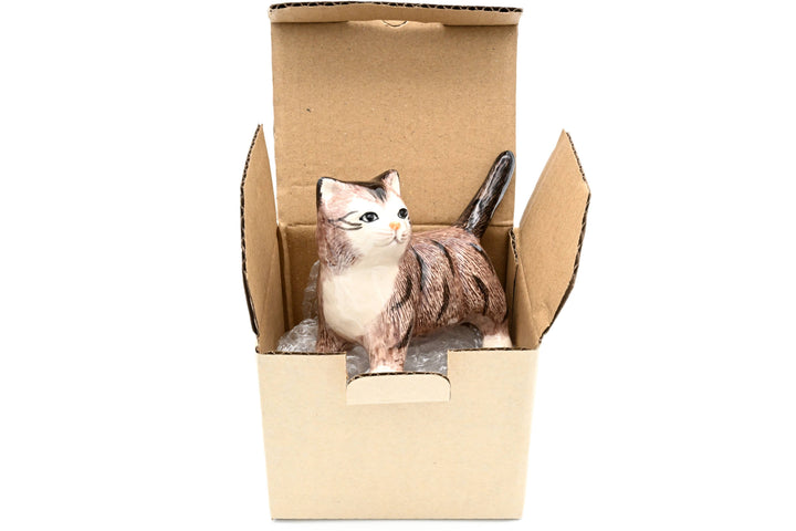 MiniL128 Decorative Miniature Ceramic Tiny L Tabby cat