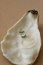Load image into Gallery viewer, MINI SILVER TURQUOISE HOOPS KW89
