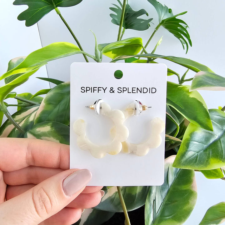 Flora Hoops - Cream // Jewelry, Earrings, Flower SS967