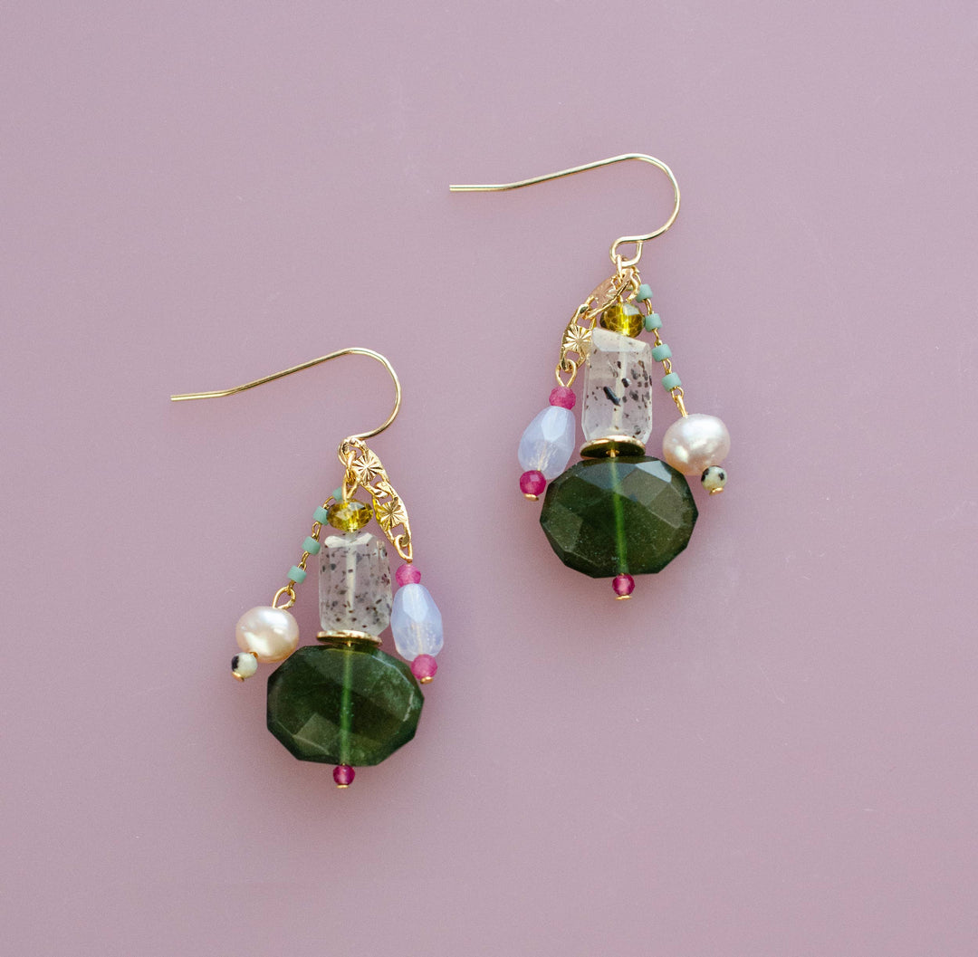 Gemstone Dangle Earrings JM523