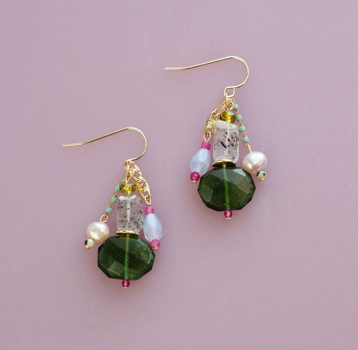 Gemstone Dangle Earrings JM523