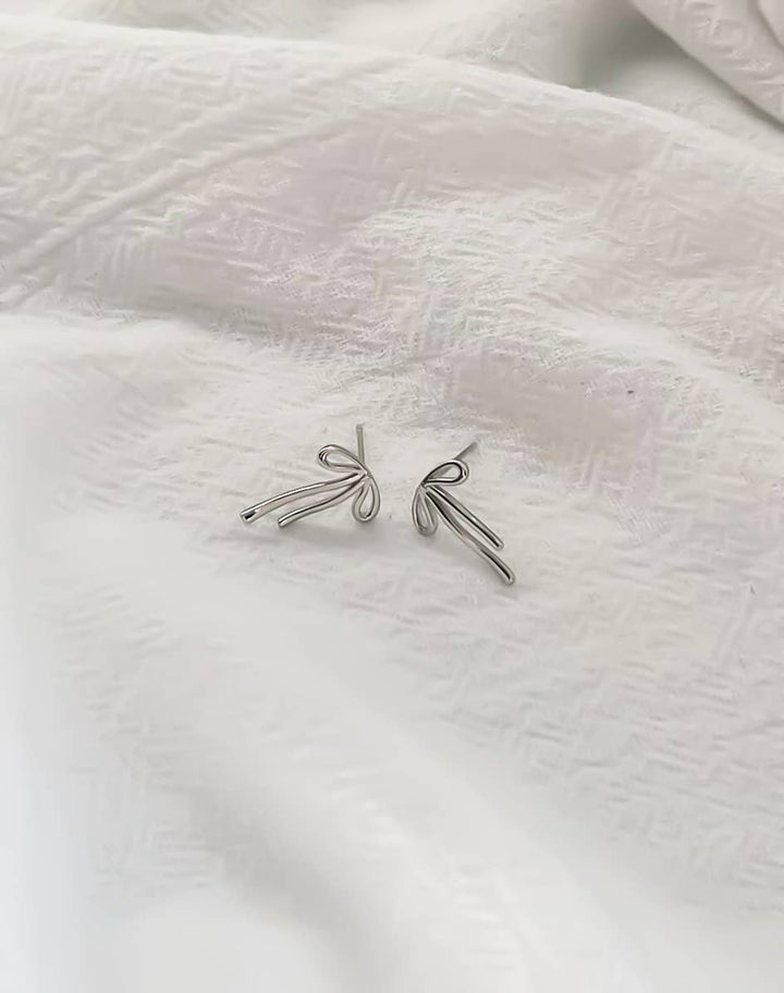 The Ribbon Earrings Silver