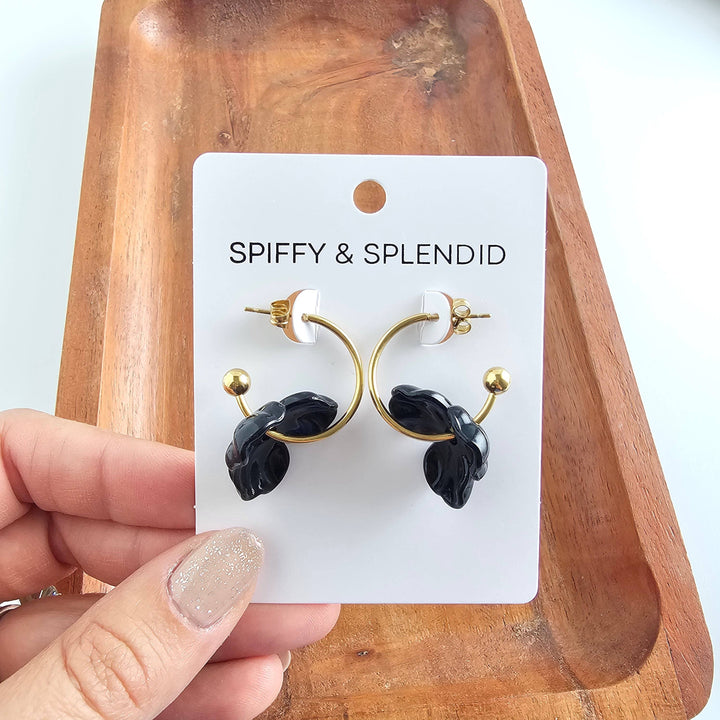 Magnolia Hoops - Black // Jewelry, Earrings, Fall SS237