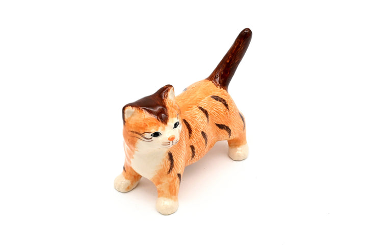 MiniL131 Decorative Miniature Ceramic Tiny L Orange Tabby cat