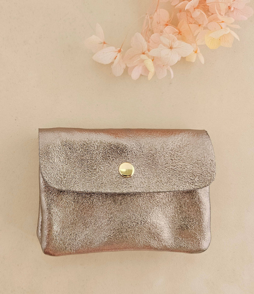 Metallic leather Kangoo wallet Mint RM38