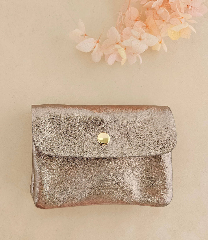 Metallic leather Kangoo wallet Mint RM38