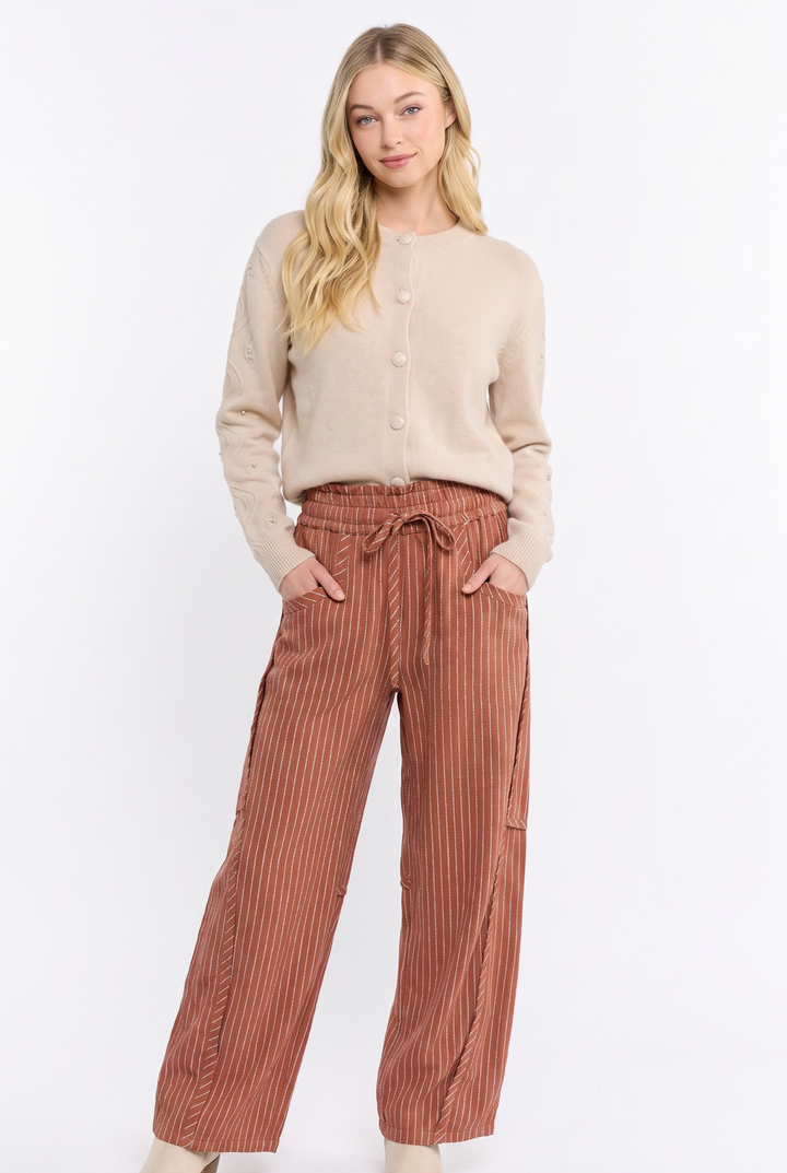 CB168 Pinstripe Drawstring Pants