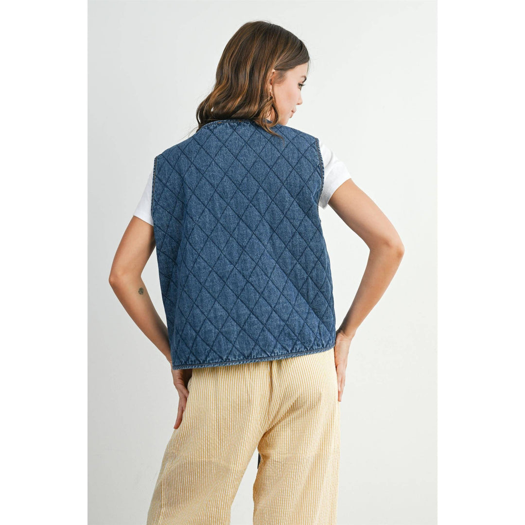 Quilted Tie-Front Vest - BMJ8086